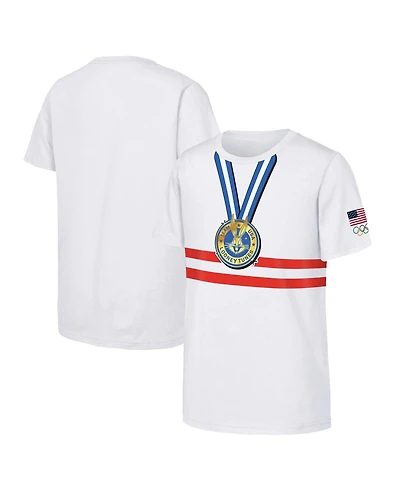 Outerstuff Big Boys and Girls White Team Usa Looney Tunes Gold Medal Winner T-Shirt