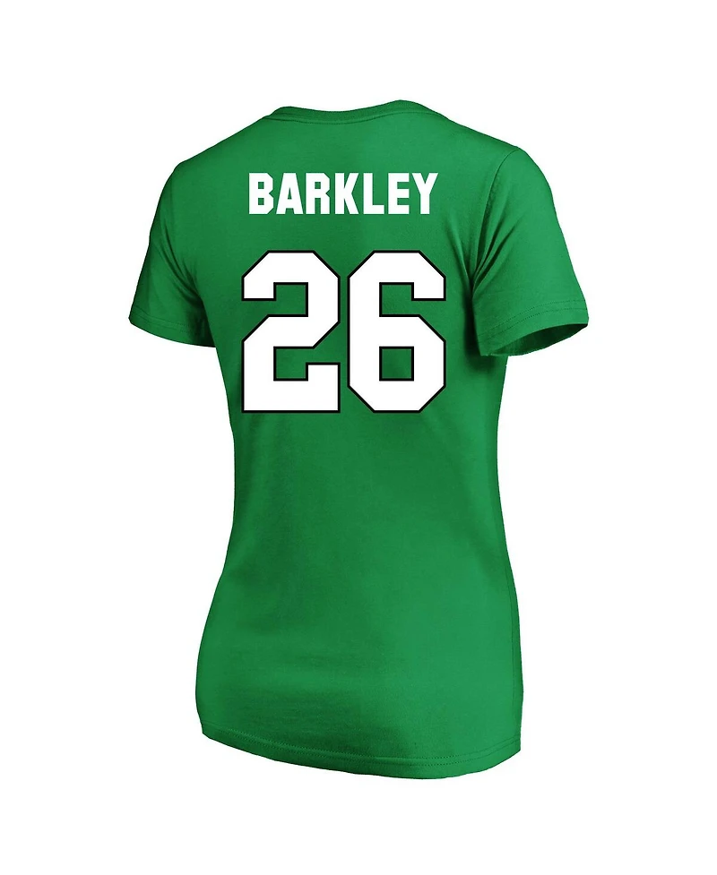 Fanatics Women's Saquon Barkley Kelly Green Philadelphia Eagles Plus Size Name Number V-Neck T-Shirt