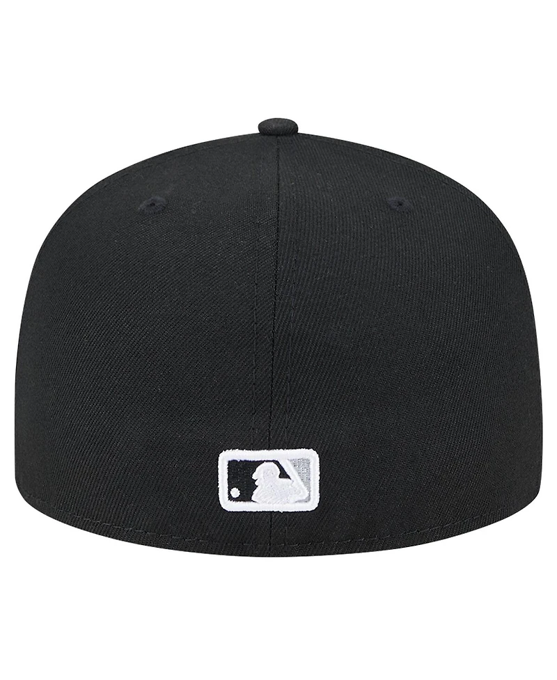 New Era Men's Black York Yankees Checkered Undervisor 59FIFTY Fitted Hat