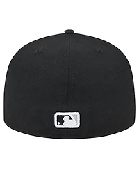 New Era Men's Black York Yankees Checkered Undervisor 59FIFTY Fitted Hat