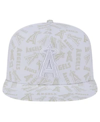 New Era Men's White Los Angeles Angels Logo Dunes A-Frame Trucker 9FIFTY Snapback Hat