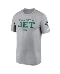 Nike Men's Heather Gray New York Jets 2024 Nfl Training Camp Legend Performance T-Shirt