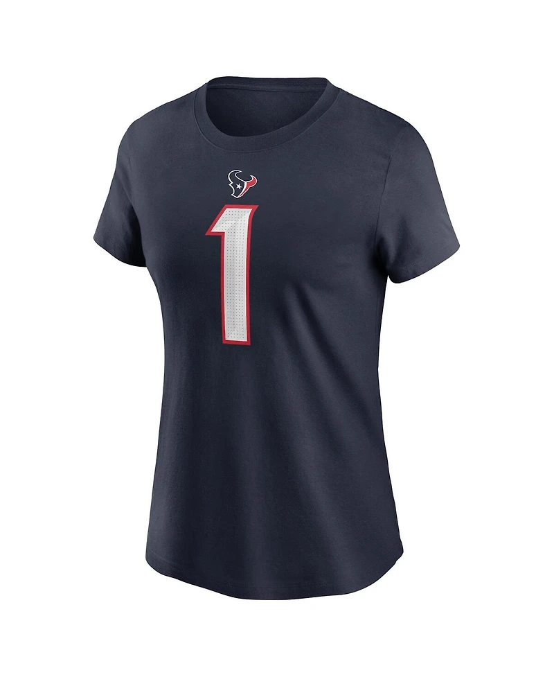 Nike Women's Stefon Diggs Navy Houston Texans Player Name Number T-Shirt