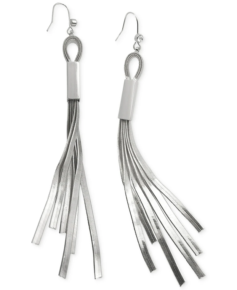 Guess Herringbone Chain Fringe Earrings