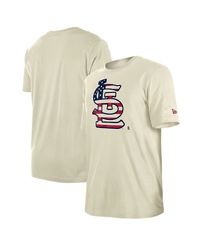 New Era Men's Cream St. Louis Cardinals Americana Flag Fill T-Shirt