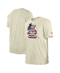 New Era Men's Cream St. Louis Cardinals Americana Flag Fill T-Shirt