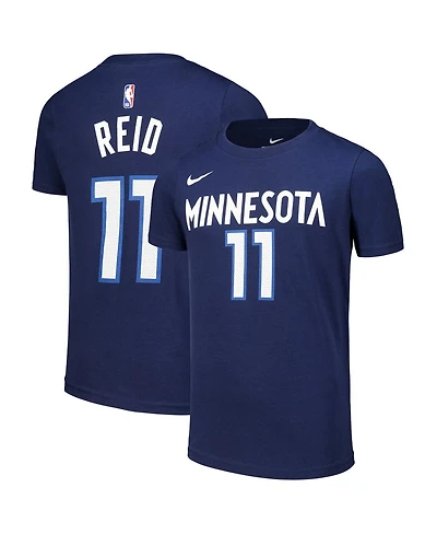 Nike Big Boys and Girls Naz Reid Navy Minnesota Timberwolves Icon Edition Name Number T-Shirt