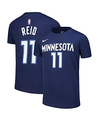 Nike Big Boys and Girls Naz Reid Navy Minnesota Timberwolves Icon Edition Name Number T-Shirt