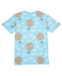 Loungefly Men's and Women's Light Blue Up 15th Anniversary Balloon House Allover Print T-Shirt