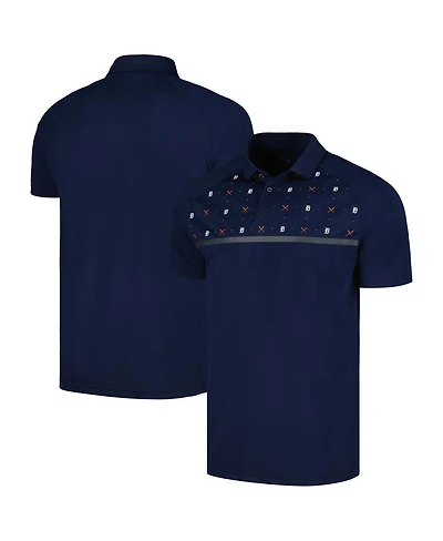 Levelwear Men's Navy Detroit Tigers Sector Batter Up Raglan Polo
