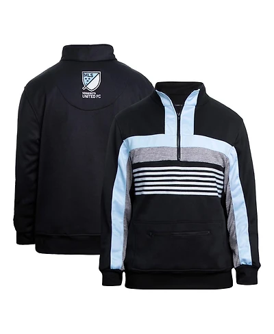 Grungy Gentleman Men's Black Minnesota United Fc Tracksuit Tri-Blend Quarter-Zip Sweatshirt