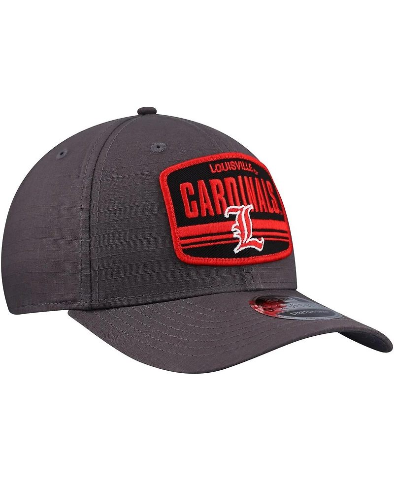New Era Men's Charcoal Louisville Cardinals Team Elevated 9SEVENTY Adjustable Hat