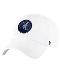 '47 Brand Men's White Minnesota Timberwolves Clean Up Adjustable Hat