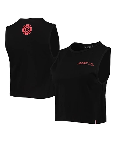 The Wild Collective Women's Black Chicago Fire Crop Muscle Tri-Blend Tank Top