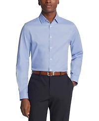 Michael Kors Men's Airsoft Slim Fit Untucked Length Wrinkle Free Stretch Dress Shirt