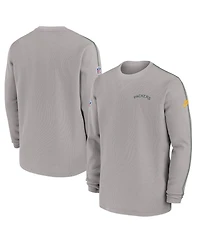 Nike Men's Gray Green Bay Packers Alternate Logo Coach Long Sleeve T-Shirt