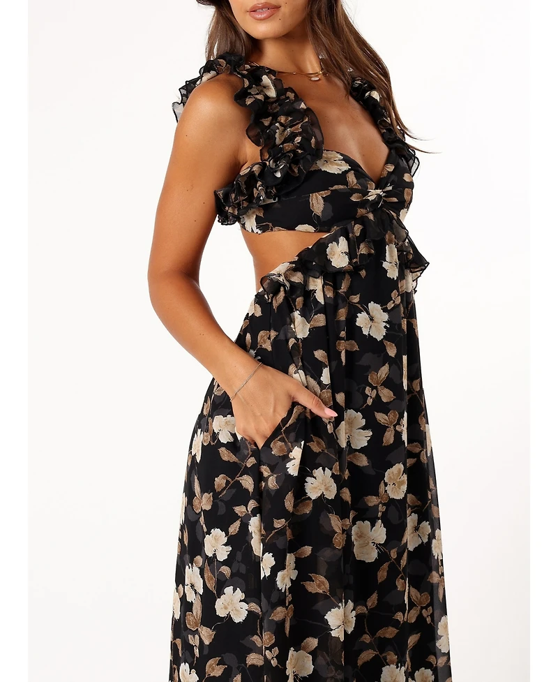 Petal and Pup Women's Lucah Frill Shoulder Maxi Dress