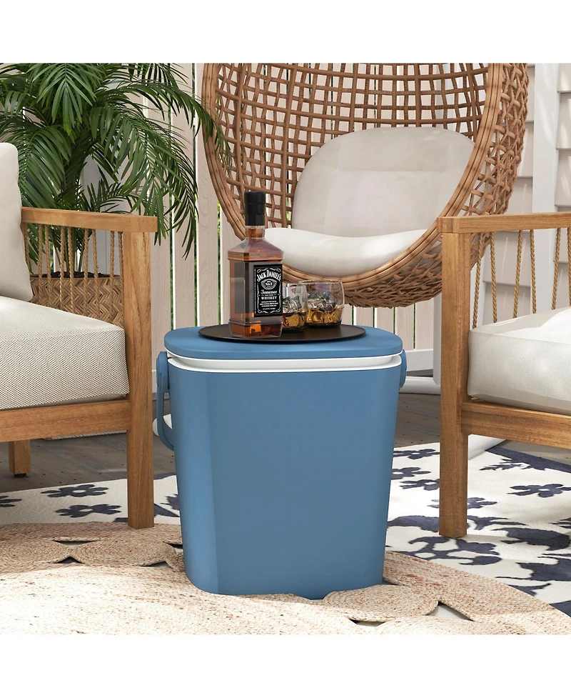 Slickblue 3-in-1 Portable Cooler Bar Table with Bottle Opener and Lift Top Lid for Camping Poolside
