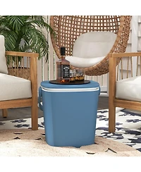 Slickblue 3-in-1 Portable Cooler Bar Table with Bottle Opener and Lift Top Lid for Camping Poolside