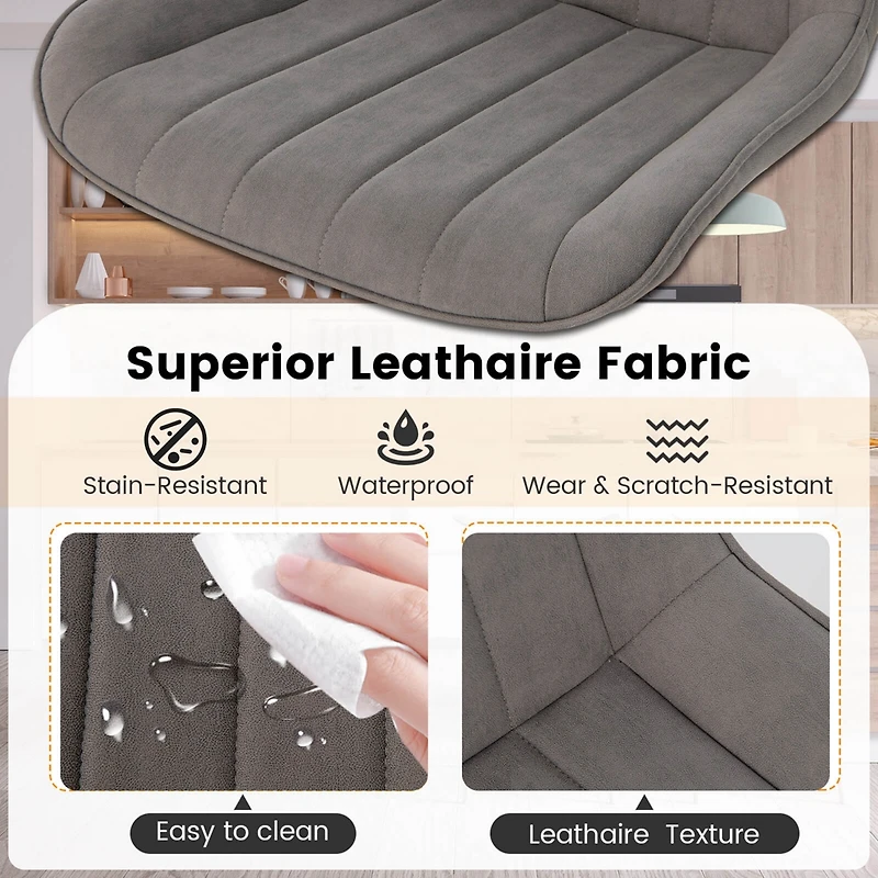 Dining Chair Set of 2 Upholstered Leisure Chairs with Metal Legs Padded Seat