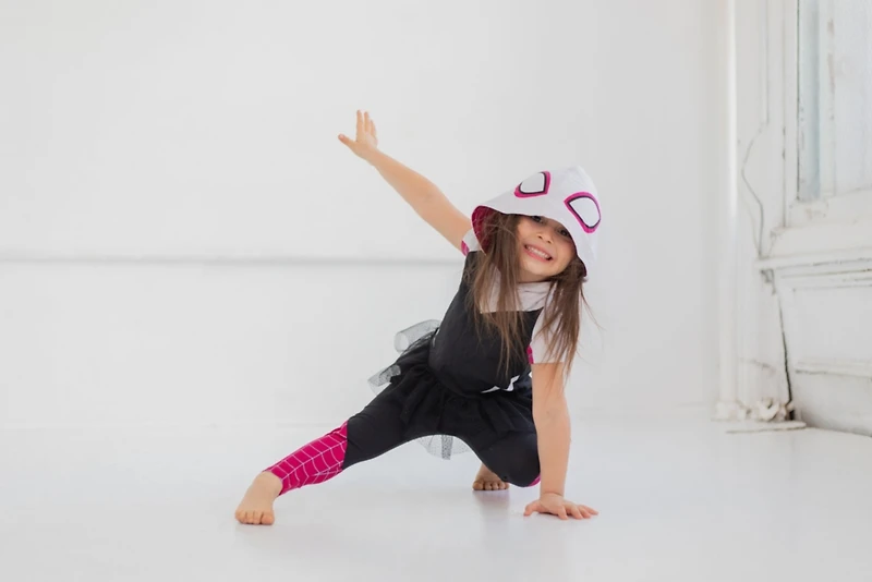 Spider-Man Little Girls Marvel Cosplay T-Shirt Dress and Leggings Outfit Set