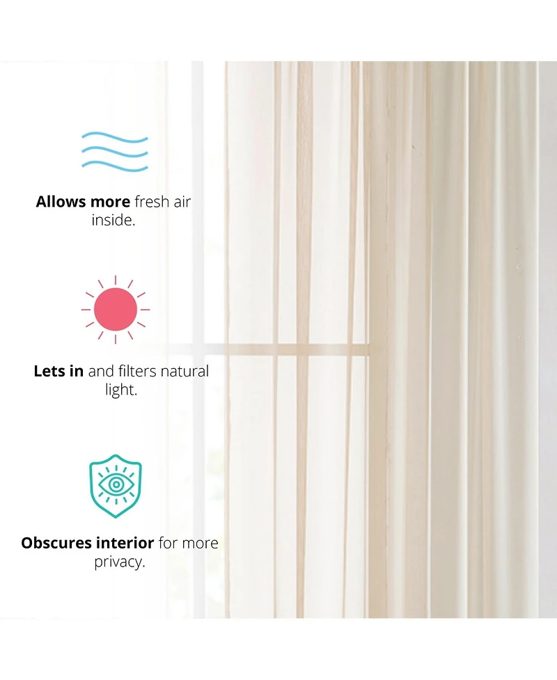 Hlc.me 2 Pack Sheer Voile Window Curtain Sheer Panels