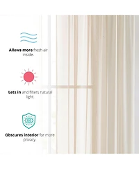 Hlc.me 2 Pack Sheer Voile Window Curtain Sheer Panels
