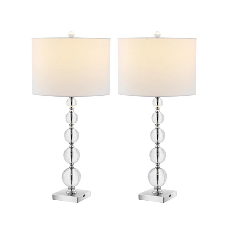 Safavieh Liam Table Lamp Set Of 2 W/ Usb Port