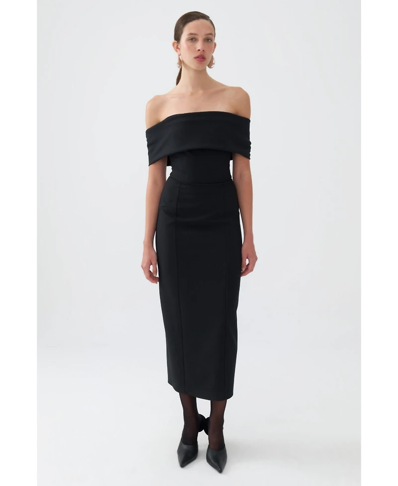 Nocturne Women's Off-The-Shoulder Midi Dress