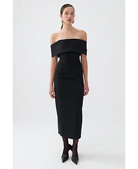 Nocturne Women's Off-The-Shoulder Midi Dress