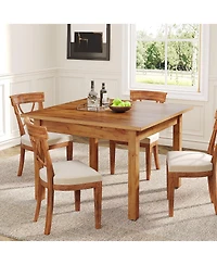 Tribesigns Wood Dining Table Farmhouse Kitchen Table for Dining Room Living Room, 2-4 Person Dining Room Table Square Dinner Tables with Wooden Legs O
