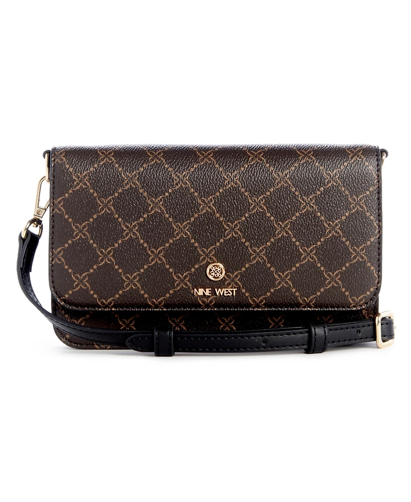 Nine West Women's Lockup 9 Phone Crossbody Wallet
