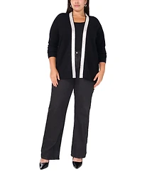 Vince Camuto Plus Rhinestone-Trim Cardigan Sweater, Created for Macy's