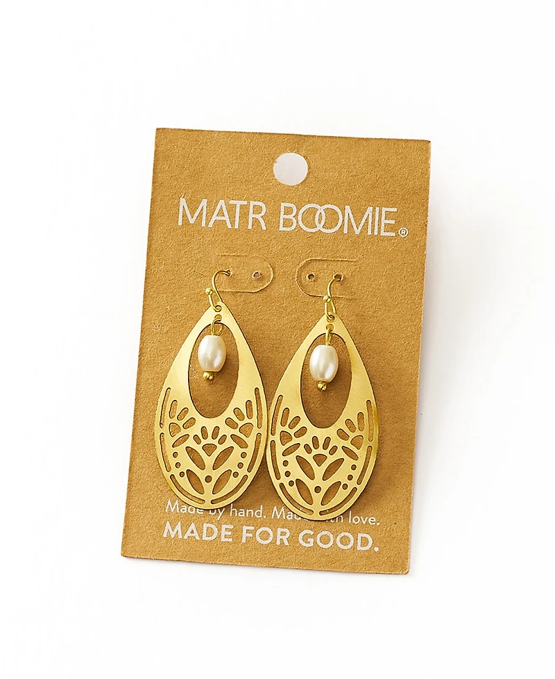 Matr Boomie Adhya Teardrop Cultured Pearl Earrings