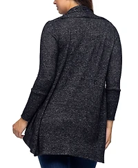 24seven Comfort Apparel Women's Open Front Long Sleeve High Low Cozy Cardigan