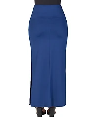 24seven Comfort Apparel Women's Versatile Side Slit Elastic Waist Maxi Skirt