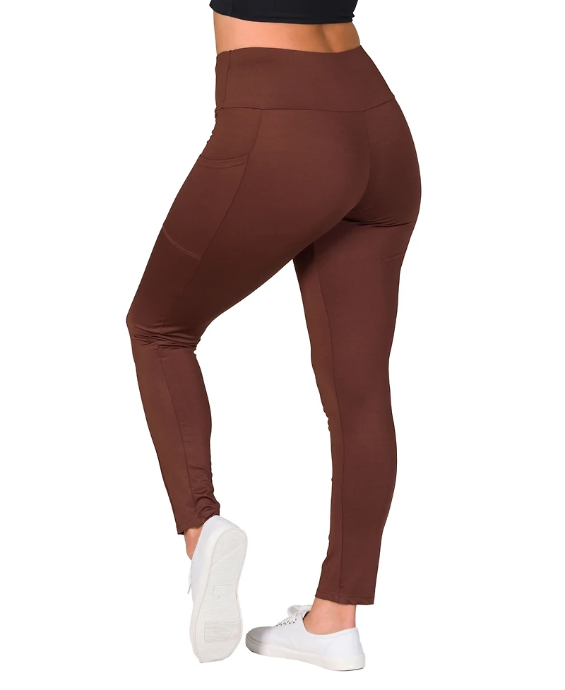 24seven Comfort Apparel Women's Side Pocket Ankle Length Yoga Pant Leggings