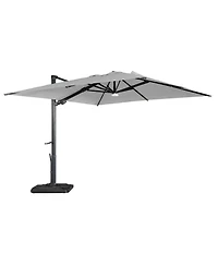 Boyel Living 10 ft. 360° Rotation Square Cantilever Patio Umbrella with Base and Bt