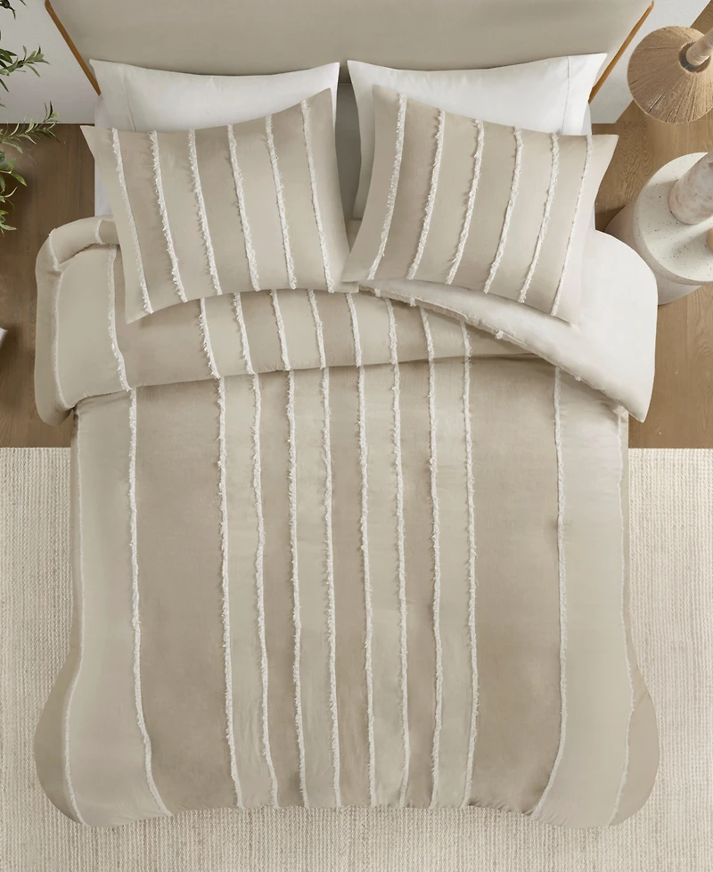 Ink+Ivy Striped Shay 3-Pc. Duvet Cover Set, Full/Queen