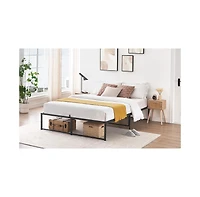 gaomon Queen Size Bed Frame Platform, Metal Queen Bed Mattress Frame with 3 in 1 Steel Support Ultra Sturdy, 14 inch No Box Spring Needed Easy to Asse