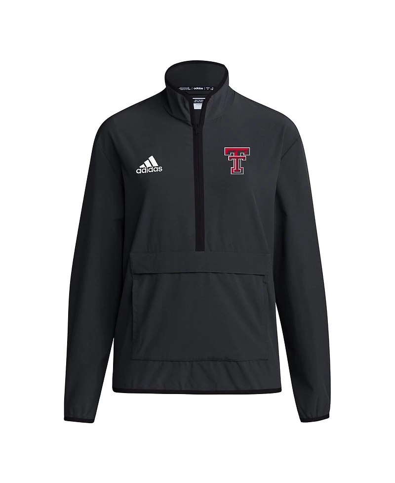 Adidas Men's Black Texas Tech Red Raiders 2024 Coaches Sideline Long Sleeve Quarter-Zip Top