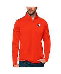Antigua Men's Orange Houston Astros Tribute Quarter-Zip Pullover Top