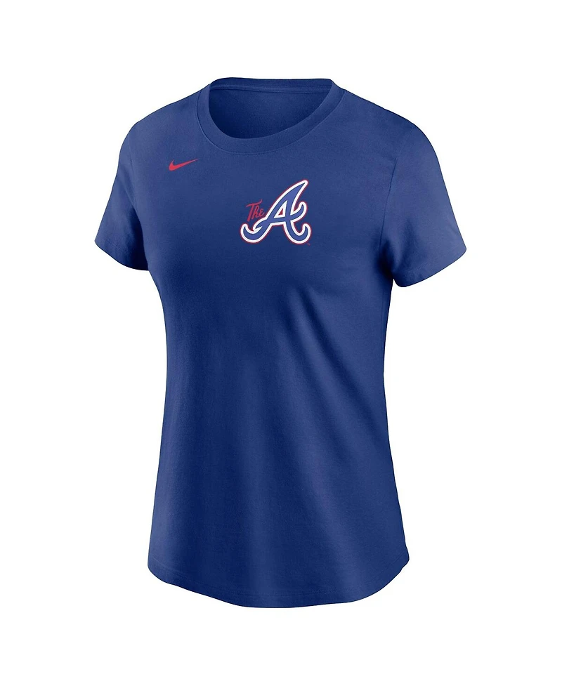 Nike Women's Royal Atlanta Braves City Connect Wordmark T-Shirt