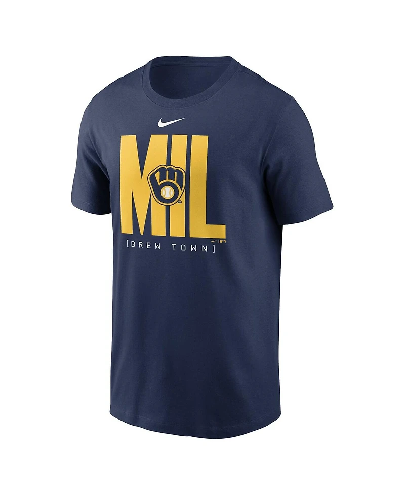 Nike Men's Navy Milwaukee Brewers Scoreboard T-Shirt