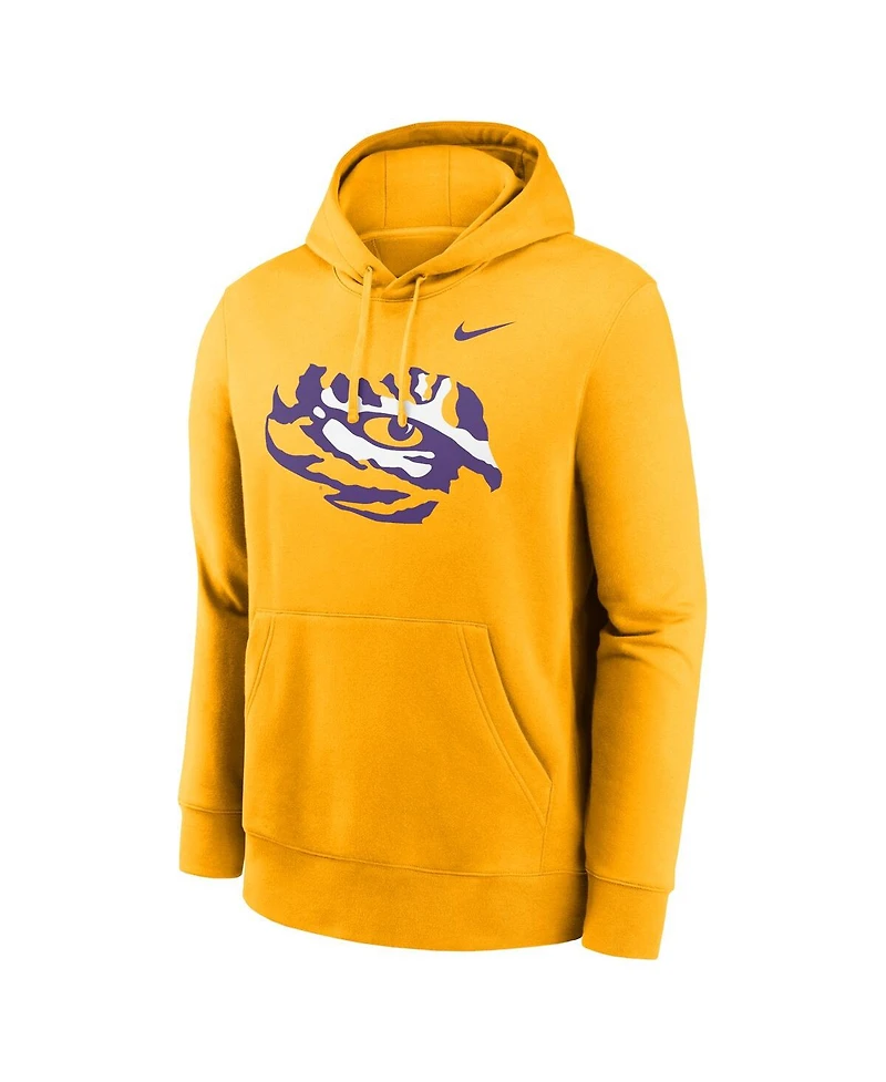 Nike Men's Gold Lsu Tigers Primetime Alternate Logo Club Fleece Pullover Hoodie
