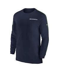 Nike Men's College Navy Seattle Seahawks Sideline Coach Uv Performance Long Sleeve T-Shirt