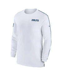 Nike Men's White Indianapolis Colts Sideline Coach Uv Performance Long Sleeve T-Shirt