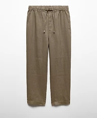 Mango Men's 100% Linen Drawstring Pants