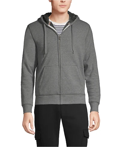 Lands' End Men's Tall Serious Sweats Full Zip High Pile Fleece Hoodie