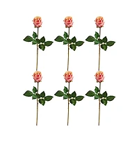 Slickblue 21" Rose Bud Artificial Flowers - Set of 6 Faux Blooms for Elegant Arrangements